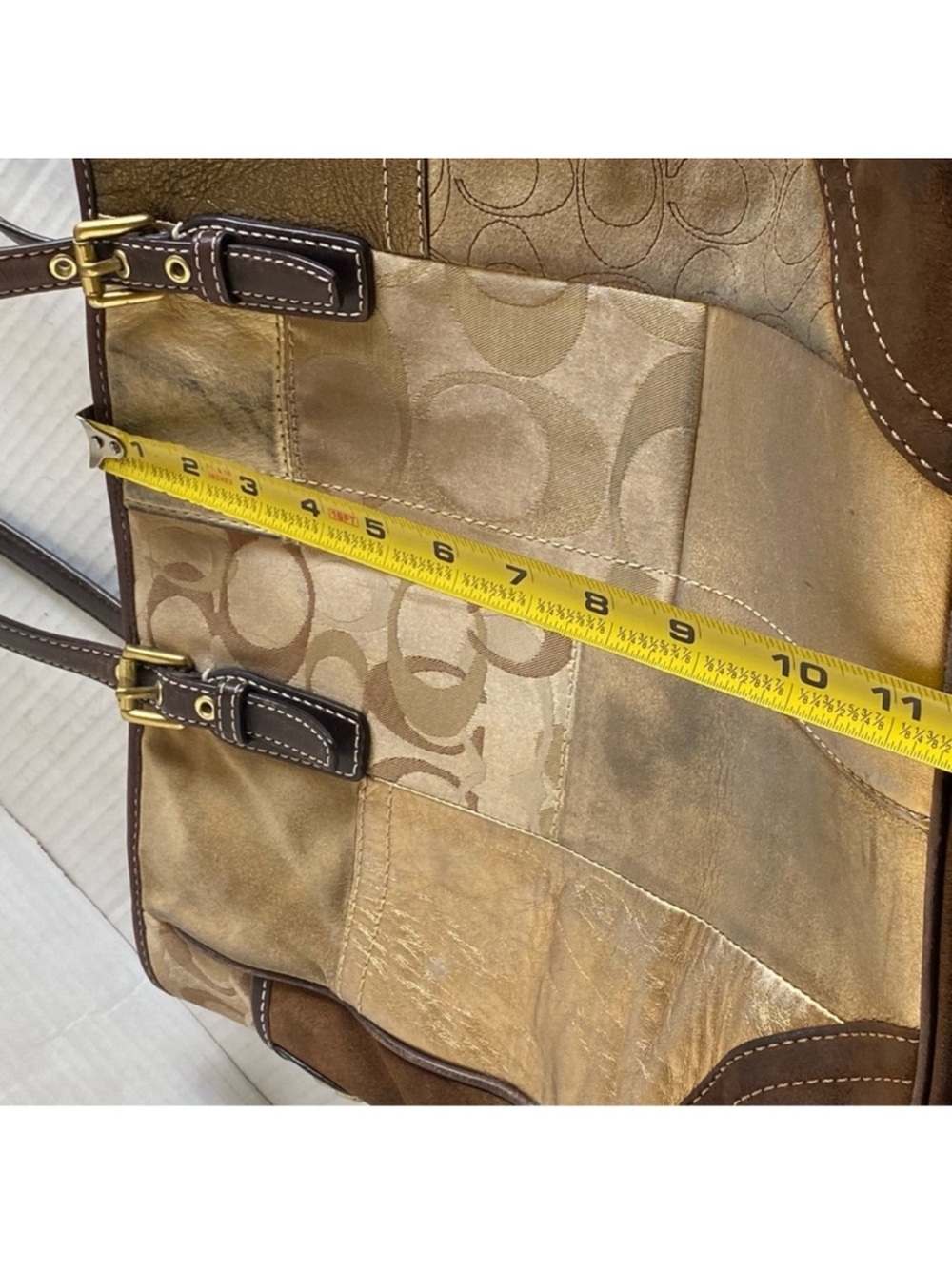 Coach leather patchwork top bag - Picture 11 of 13